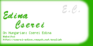 edina cserei business card